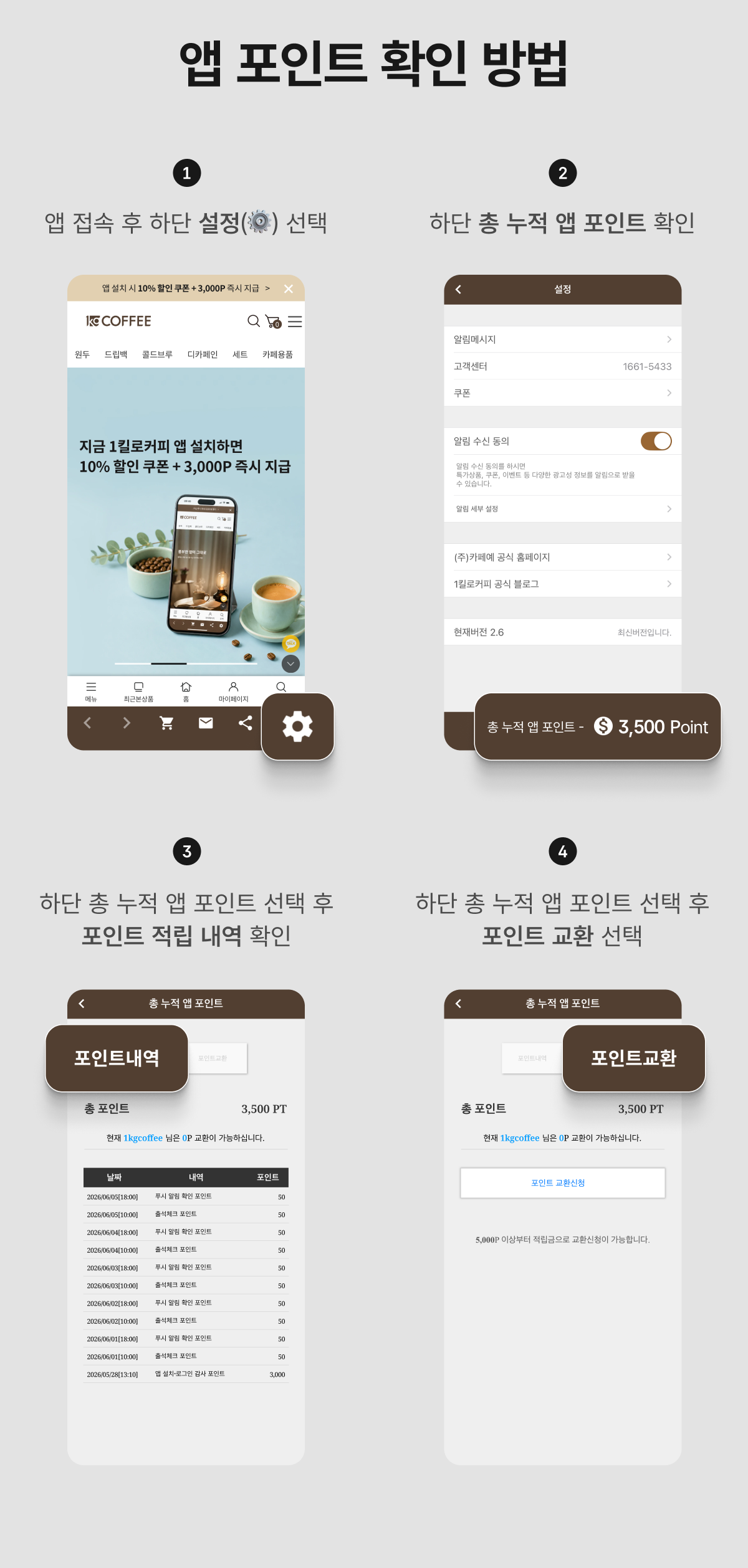 포인트 확인 안내